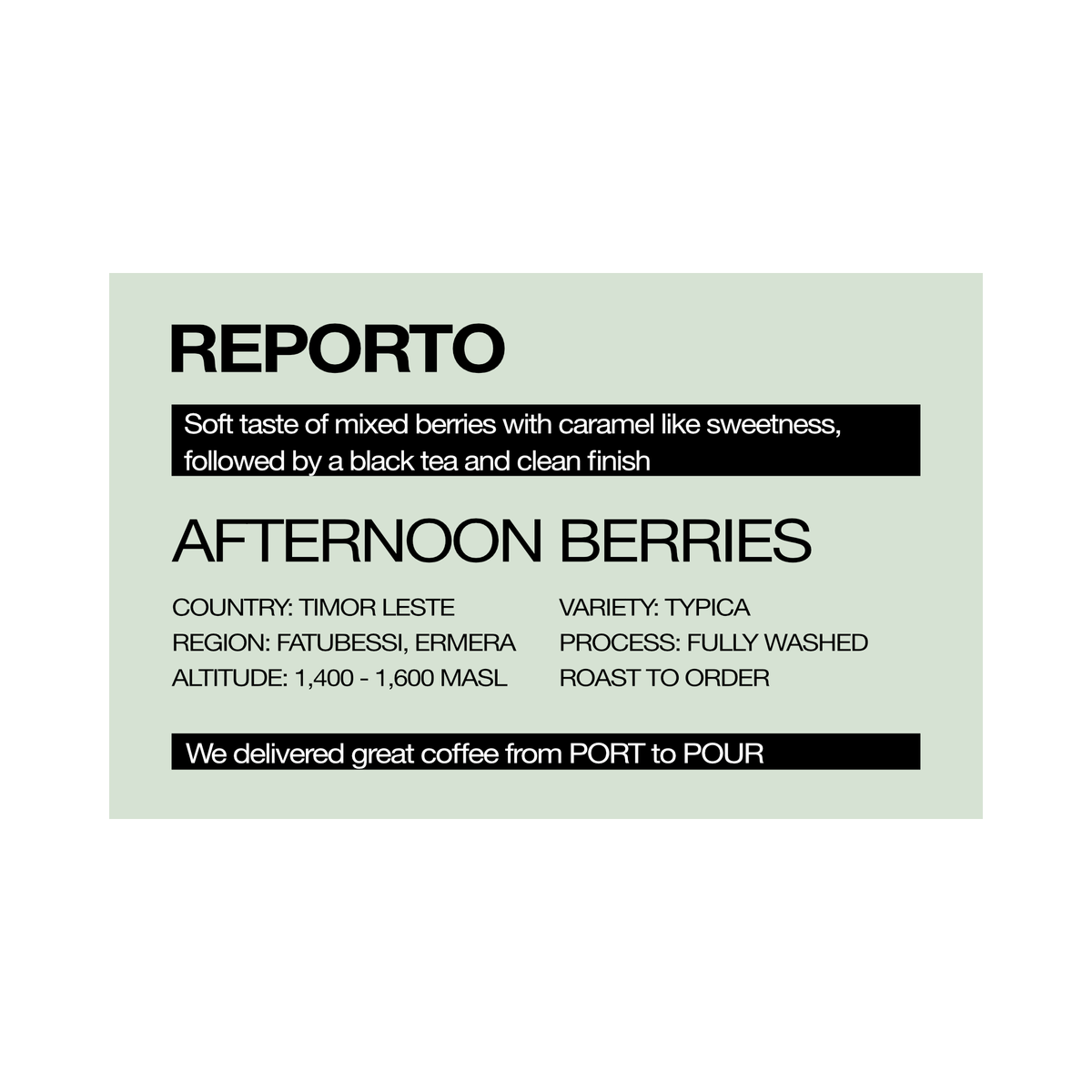 AFTERNOON BERRIES - Timor Leste Washed Typica